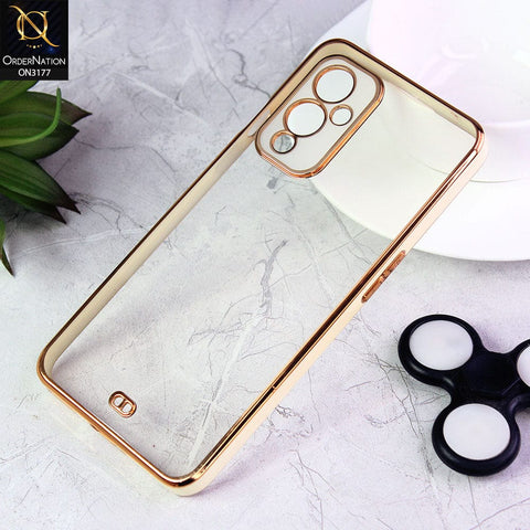 OnePlus 9 Cover - White - Eletroplating Soft Square Straight Edge Transparent Soft Case With Camera Protection