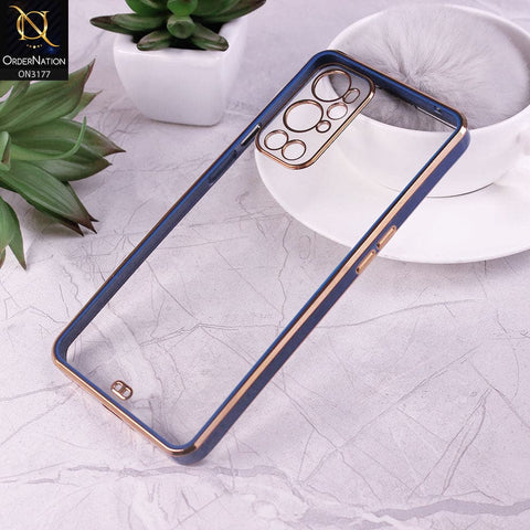 OnePlus 9 Pro Cover - Blue - Eletroplating Soft Square Straight Edge Transparent Soft Case With Camera Protection