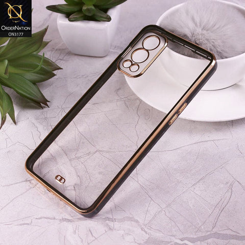 OnePlus Nord 2 Cover - Black - Eletroplating Soft Square Straight Edge Transparent Soft Case With Camera Protection