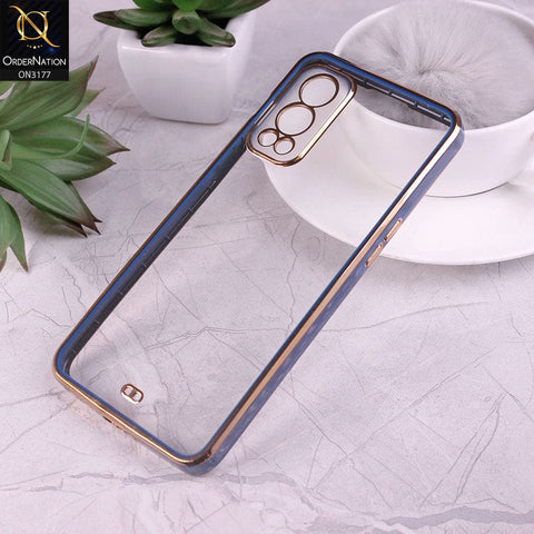 OnePlus Nord 2 Cover - Blue - Eletroplating Soft Square Straight Edge Transparent Soft Case With Camera Protection