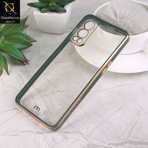 OnePlus Nord 2 Cover - Green - Eletroplating Soft Square Straight Edge Transparent Soft Case With Camera Protection