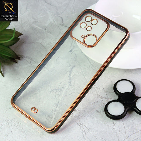 Xiaomi Redmi 10C Cover - Black - Eletroplating Soft Square Straight Edge Transparent Soft Case With Camera Protection