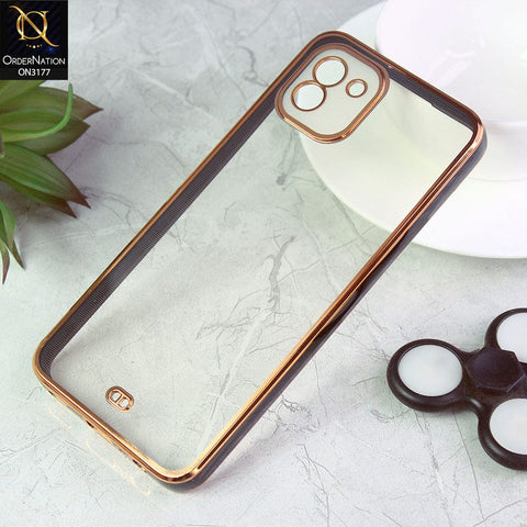 Samsung Galaxy A03 Cover - Black - Eletroplating Soft Square Straight Edge Transparent Soft Case With Camera Protection