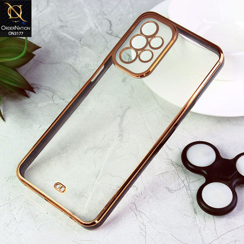 Samsung Galaxy A23 5G Cover - Black - Eletroplating Soft Square Straight Edge Transparent Soft Case With Camera Protection