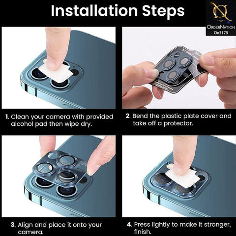 iPhone 12 Pro - 9H Hardness Anti-Scratch Aluminum Alloy And Tempered Glass Camera Lens Protector