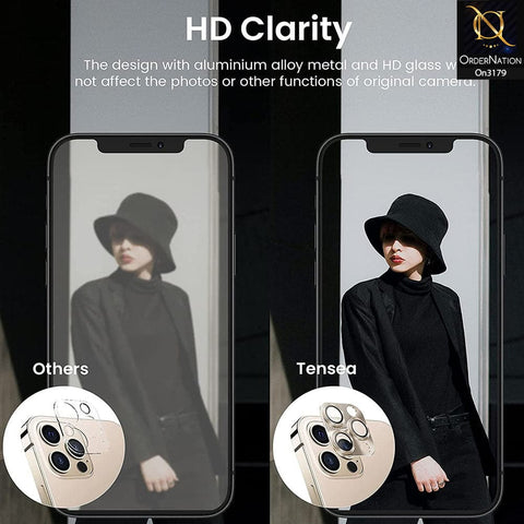 iPhone 12 Pro - 9H Hardness Anti-Scratch Aluminum Alloy And Tempered Glass Camera Lens Protector