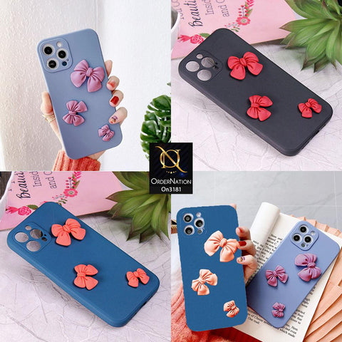 iPhone XS / X - Blue - Soft Shockproof Bowknot Case