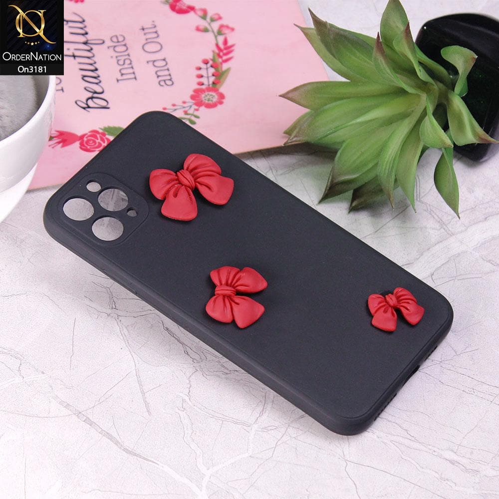 iPhone 11 Pro Max - Black - Soft Shockproof Bowknot Case