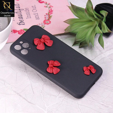 iPhone 11 Pro Max - Black - Soft Shockproof Bowknot Case