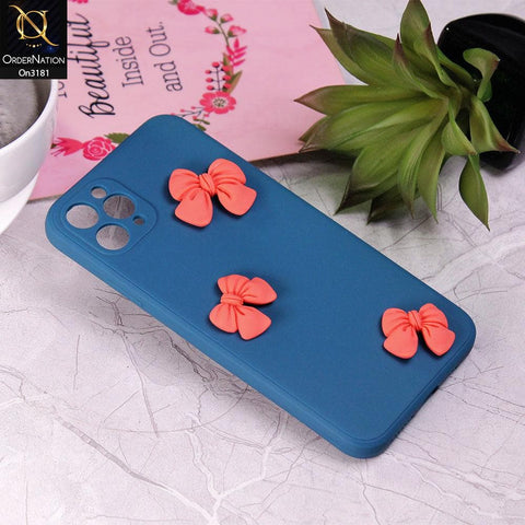 iPhone 11 Pro Max - Blue - Soft Shockproof Bowknot Case