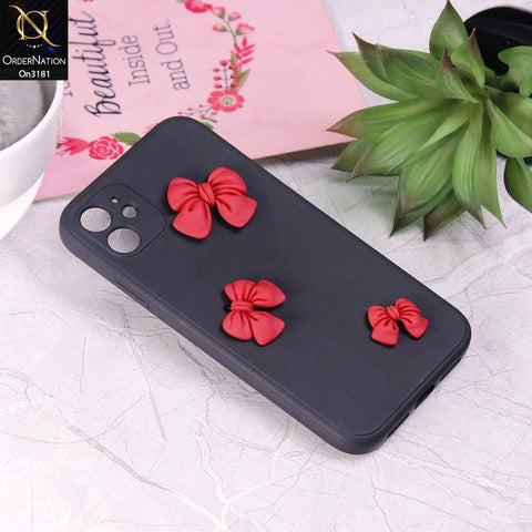 iPhone 12 - Black - Soft Shockproof Bowknot Case