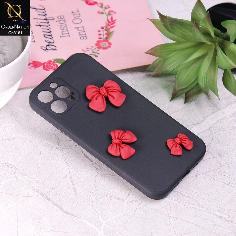 iPhone 12 Pro Max - Black - Soft Shockproof Bowknot Case