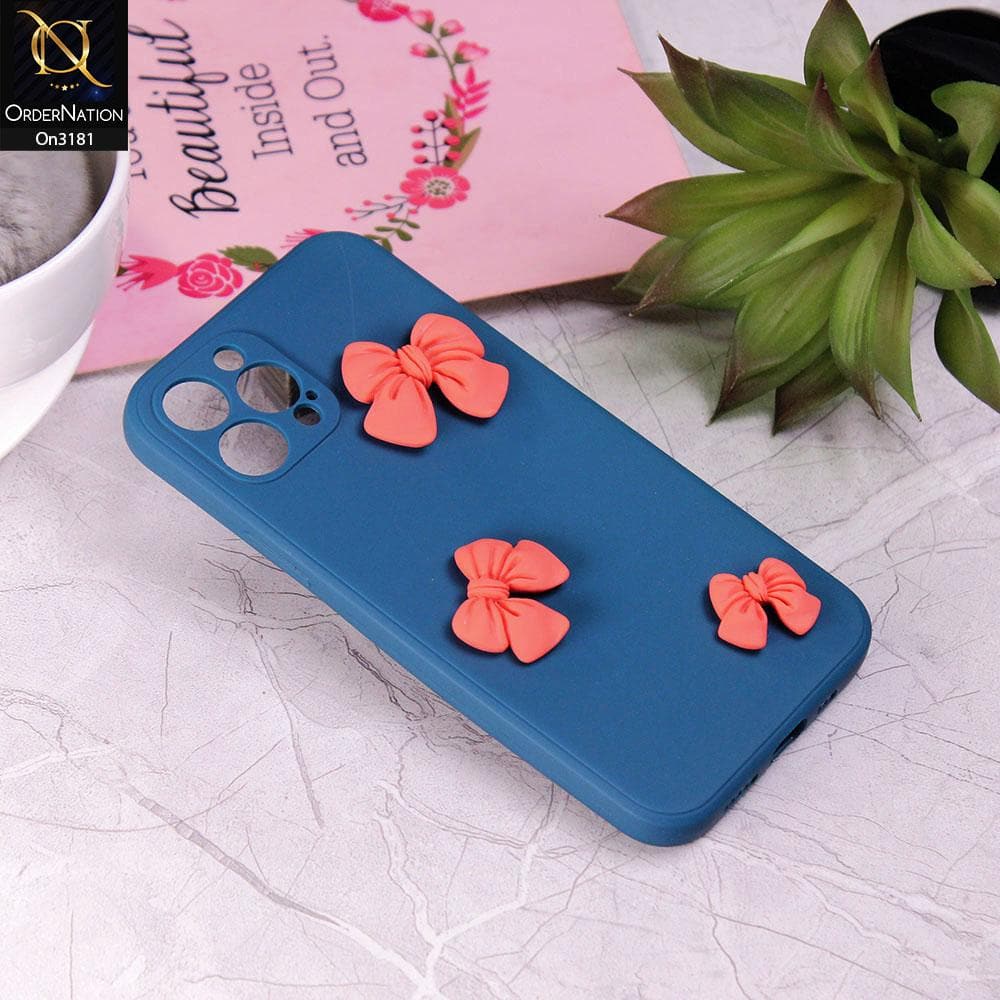 iPhone 12 Pro Max - Blue - Soft Shockproof Bowknot Case