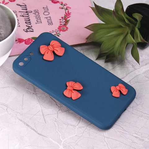 iPhone 8 Plus / 7 Plus - Blue - Soft Shockproof Bowknot Case