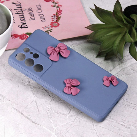 Samsung Galaxy S21 Ultra 5G - Gray - Soft Shockproof Bowknot Case