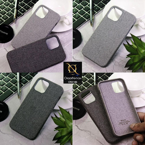 iPhone 12 Pro Max Cover - Light Gray -  Jeans Fabric Texture Soft Case