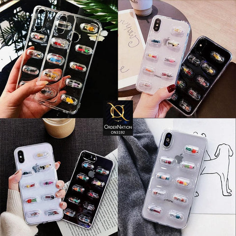 iPhone 11 Pro Max Cover - 3D Pill Capsule Doll Soft Silicone Clear Case