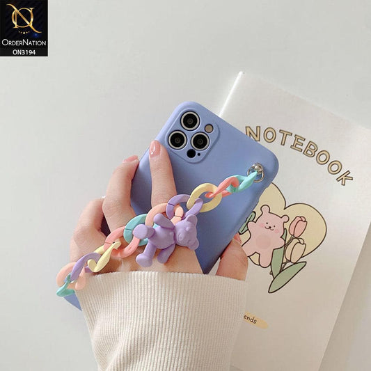 iPhone 12 Pro Cover - Purple - Cute Candy Color Pendant Bracelet Holder Soft TPU Case