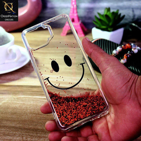 Oppo A73 Cover - Red - Moving Liquid Glitter Cute Smile Soft Case