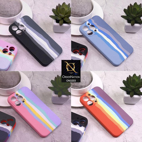 iPhone 13 Cover - Multi - Rainbow Series Liquid Soft Silicon Case