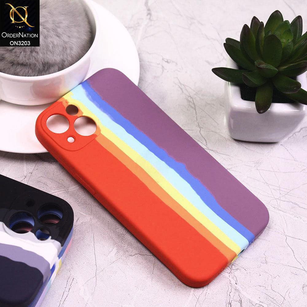 iPhone 13 Cover - Multi - Rainbow Series Liquid Soft Silicon Case