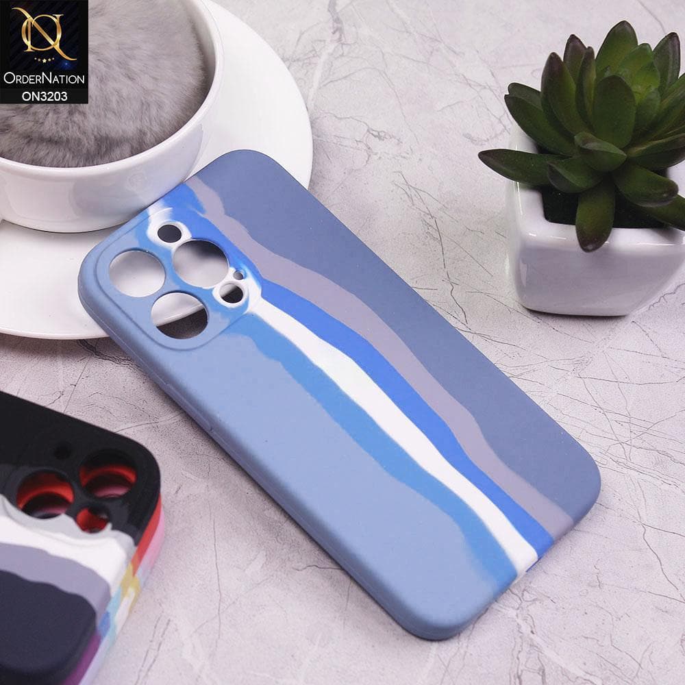 iPhone 13 Pro Max Cover - Blue - Rainbow Series Liquid Soft Silicon Case