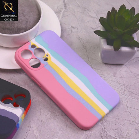 iPhone 13 Pro Max Cover - Pink - Rainbow Series Liquid Soft Silicon Case