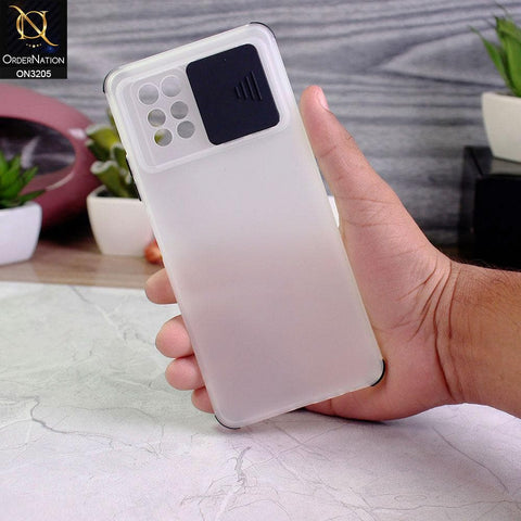 Infinix Note 10 Pro Cover - Black - Semi-Transparent Camera Slide Protection Soft TPU Case