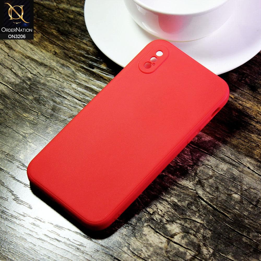 Matte Red Case iPhone XS / X Cover - Red - Matte Candy Colour Soft Silicone Case ...