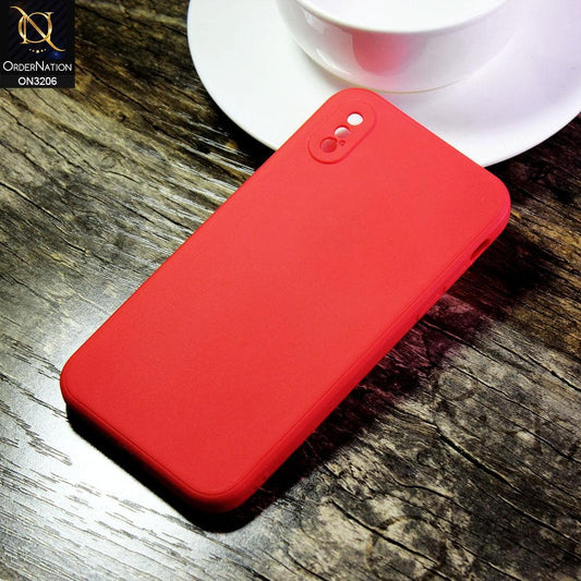 iPhone XS / X Cover - Red - Matte Candy Colour Soft Silicone Case