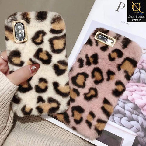 iPhone SE 2020 Cover - White - Luxury 3D Soft Camera Rhinestone Fluffy Case