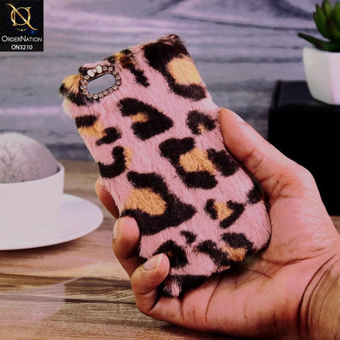 iPhone 6S / 6 Cover - Pink - Luxury 3D Soft Camera Rhinestone Fluffy Case