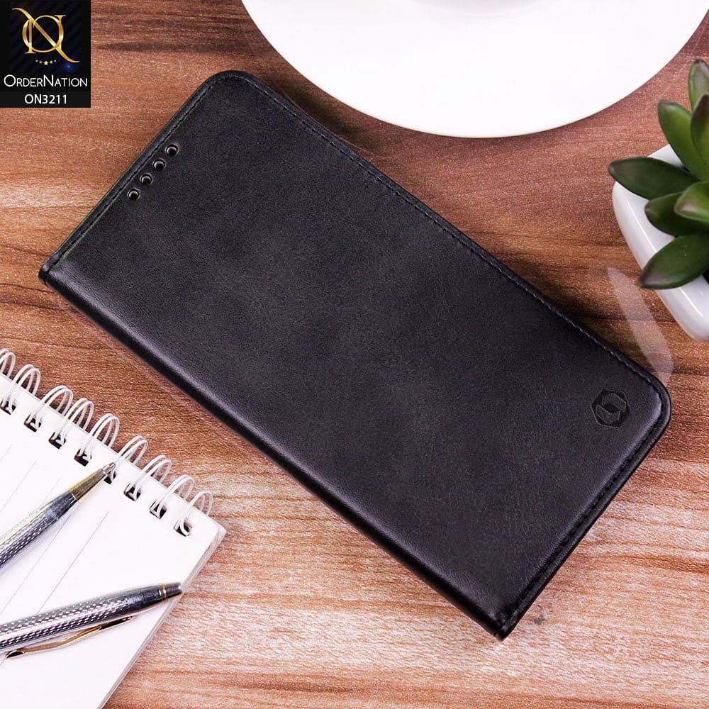 OnePlus 9 Pro Cover - Black - ONation Elegant Flip Series - Leather Wallet Flip book Card Slots Soft Case