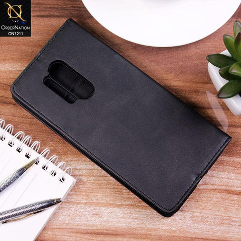 OnePlus 8 Pro Cover - Black - ONation Elegant Flip Series - Leather Wallet Flip book Card Slots Soft Case