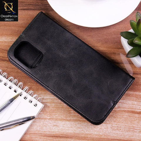 OnePlus 8T Cover - Black - ONation Elegant Flip Series - Leather Wallet Flip book Card Slots Soft Case