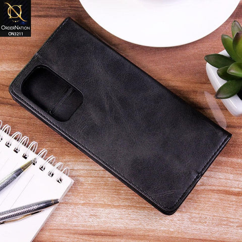 OnePlus 9 Pro Cover - Black - ONation Elegant Flip Series - Leather Wallet Flip book Card Slots Soft Case