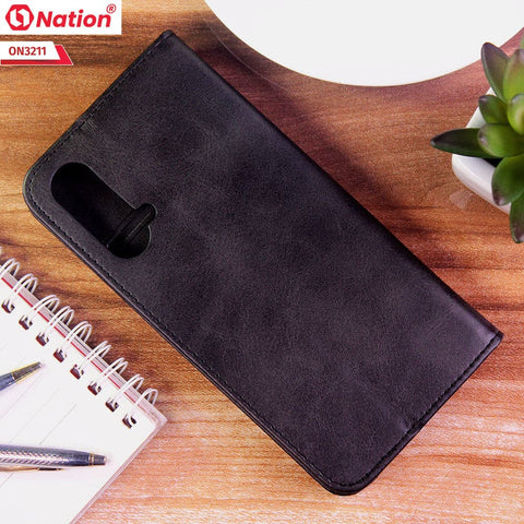 OnePlus Nord CE 5G Cover - Black - ONation Elegant Flip Series - Leather Wallet Flip book Card Slots Soft Case