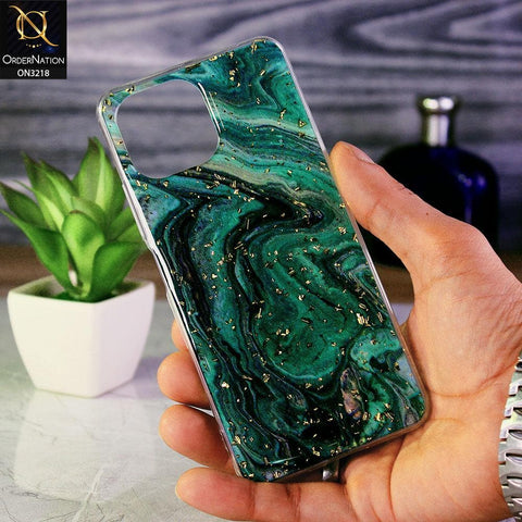 Xiaomi Mi 11 Lite Cover - Green - New Foil Glitter Marble Pattern Soft Case