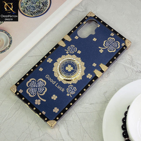 Tecno Camon 19 Neo Cover - Blue - Square Bling Diamond Glitter Soft TPU Trunk Case with Ring Holder