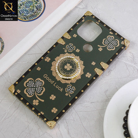 Xiaomi Redmi A1 Plus Cover - Green - Square Bling Diamond Glitter Soft TPU Trunk Case with Ring Holder
