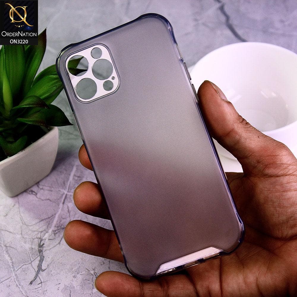iPhone 12 Pro Cover - Black - Protective Anti-Scratch Soft Back Case with Camera Protection