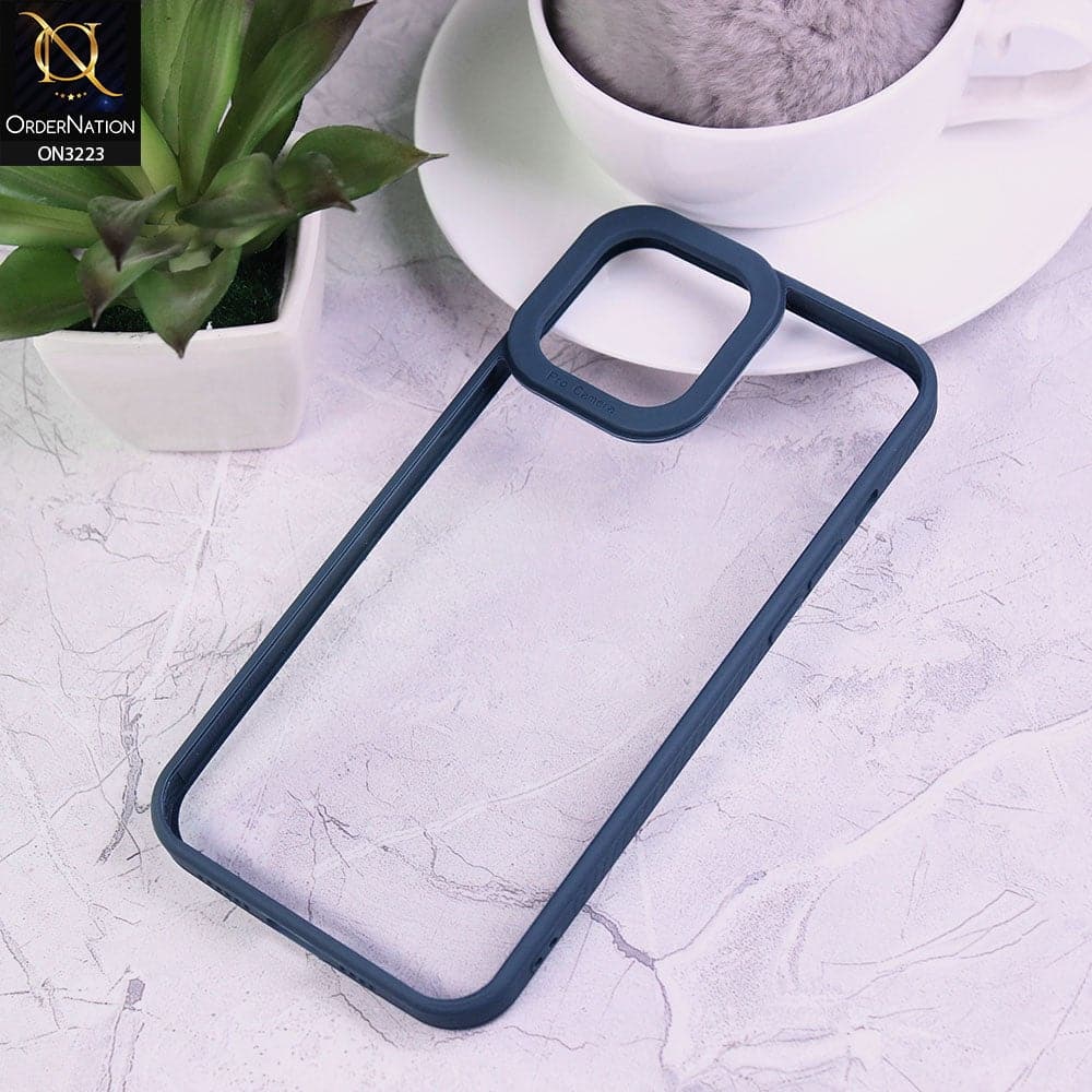 iPhone 12 Pro Max Cover - Blue - Magic Mask Q-Series PC Matte Clear Defender Back Soft Covers