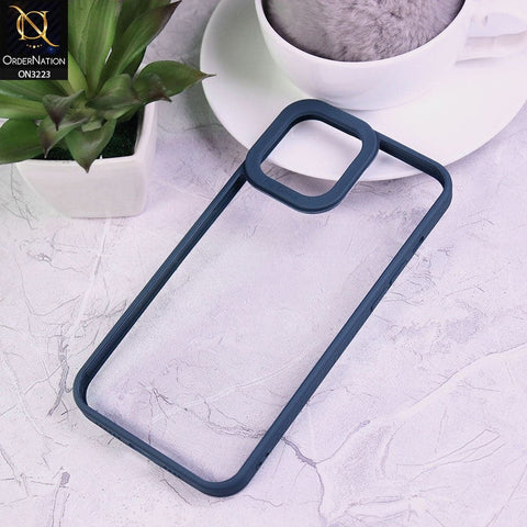 iPhone 12 Pro Max Cover - Blue - Magic Mask Q-Series PC Matte Clear Defender Back Soft Covers