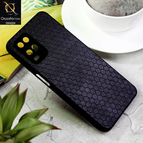 Oppo A54 4G Cover - Black - Hexagon Shape Hive Grid Pattern Tpu Soft Cases