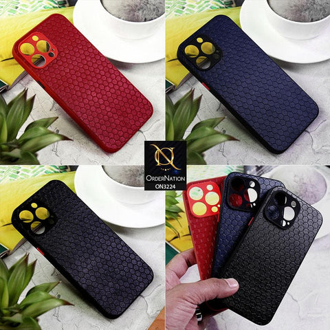 Xiaomi Redmi Note 10S Cover - Blue - Hexagon Shape Hive Grid Pattern Tpu Soft Cases