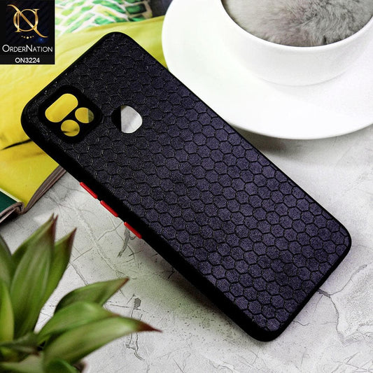 Infinix Hot 10i Cover - Black - Hexagon Shape Hive Grid Pattern Tpu Soft Cases