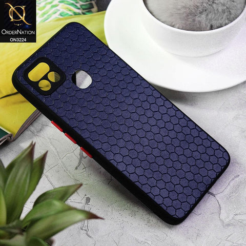 Infinix Hot 10i Cover - Blue - Hexagon Shape Hive Grid Pattern Tpu Soft Cases