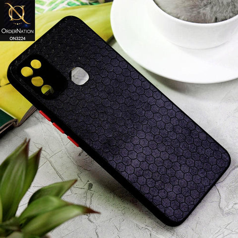 Infinix Hot 10 Play Cover - Black - Hexagon Shape Hive Grid Pattern Tpu Soft Cases