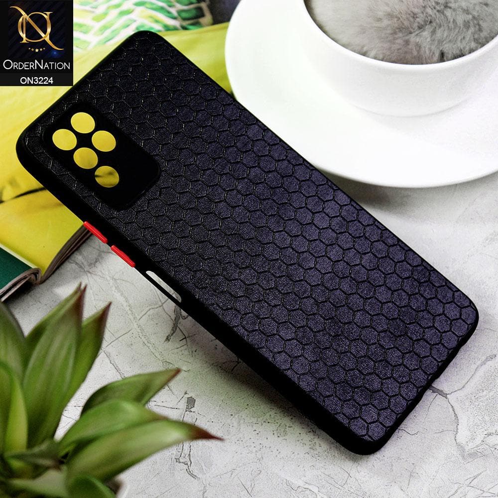 Infinix Note 10 Cover - Black - Hexagon Shape Hive Grid Pattern Tpu Soft Cases
