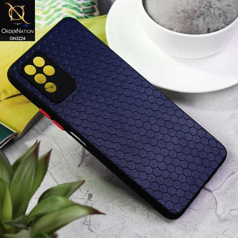 Infinix Note 10 Cover - Blue - Hexagon Shape Hive Grid Pattern Tpu Soft Cases